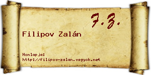 Filipov Zalán névjegykártya