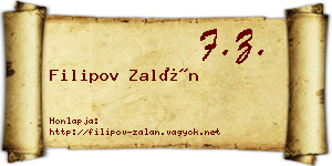 Filipov Zalán névjegykártya