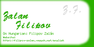 zalan filipov business card